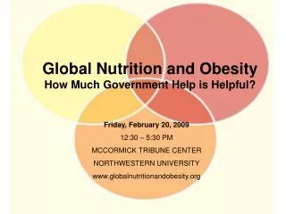 Global Nutrition and Obesity How Much Government Help is Helpful?