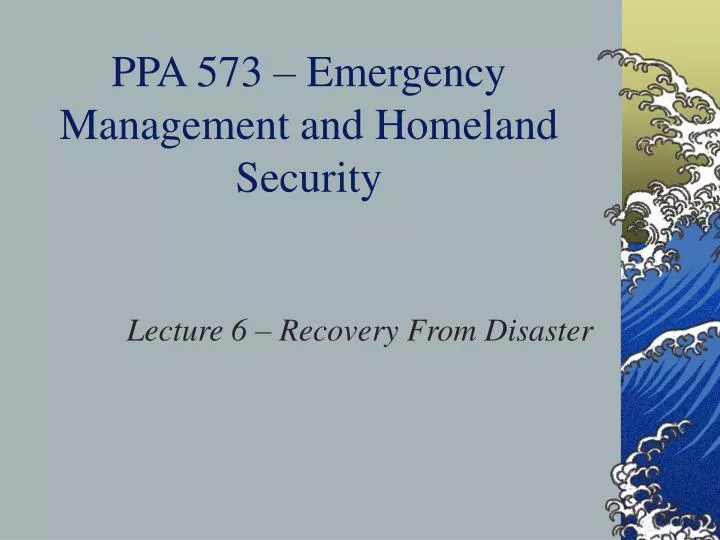 ppa 573 emergency management and homeland security