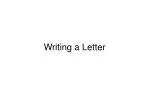 Writing a Letter - slide 1