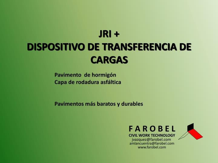 jri dispositivo de transferencia de cargas