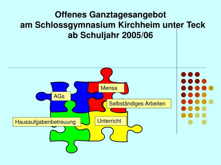 offenes ganztagesangebot am schlossgymnasium kirchheim unter teck ab schuljahr 2005 06