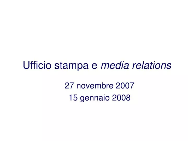 ufficio stampa e media relations