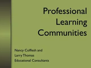 Professional Learning Communities