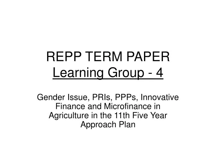 repp term paper learning group 4