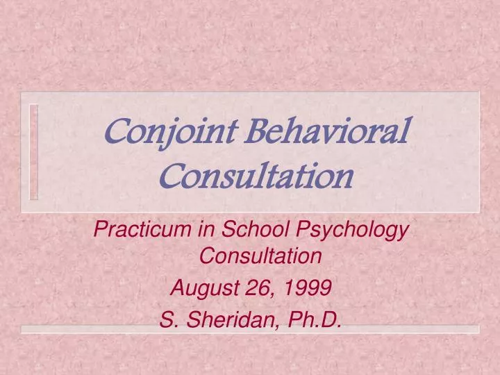 conjoint behavioral consultation