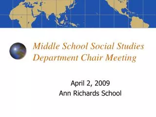 Middle School Social Studies Department Chair Meeting