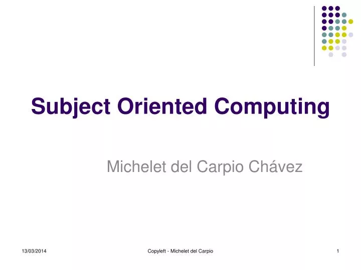 subject oriented computing