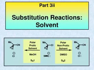 Part 3ii Substitution Reactions: Solvent