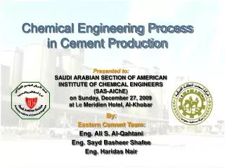 Chemical Engineering Process in Cement Production