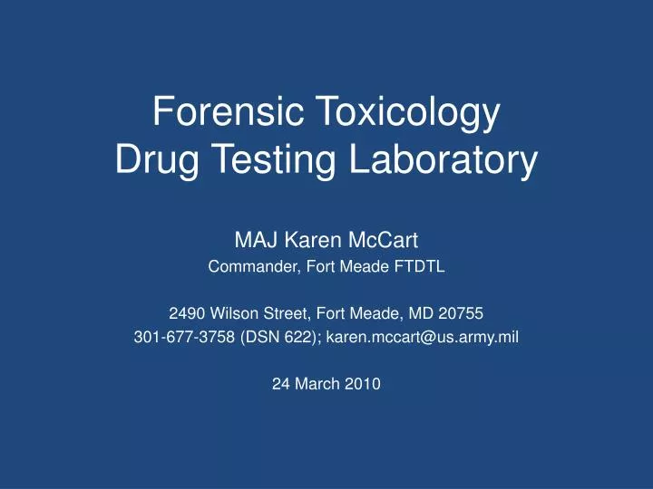 forensic toxicology drug testing laboratory