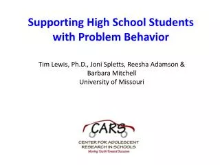 Supporting High School Students with Problem Behavior