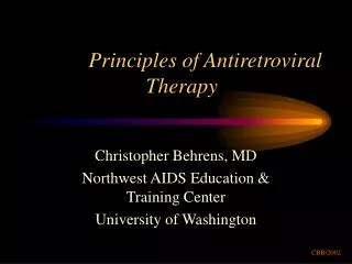 Principles of Antiretroviral Therapy