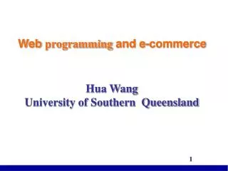 Web programming and e-commerce