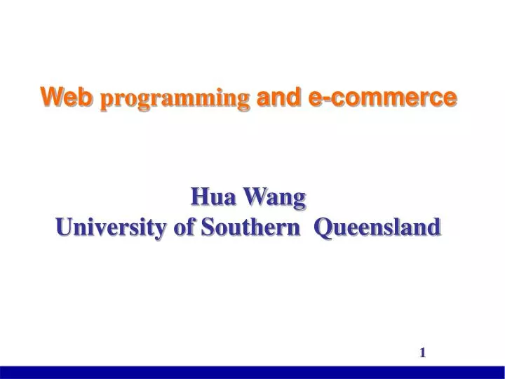 web programming and e commerce