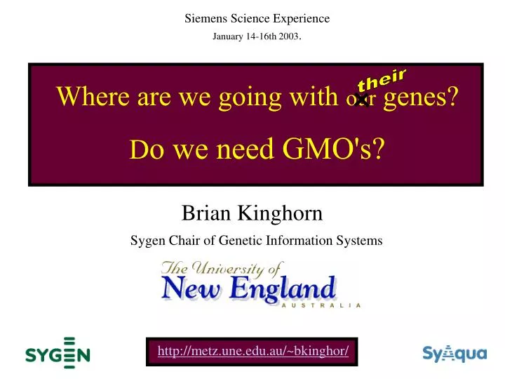 where are we going with our genes d o we need gmo s