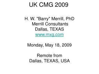UK CMG 2009
