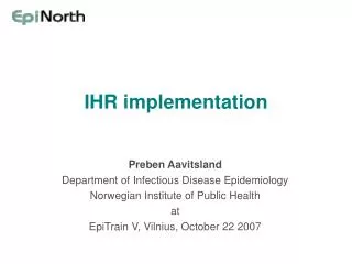 IHR implementation