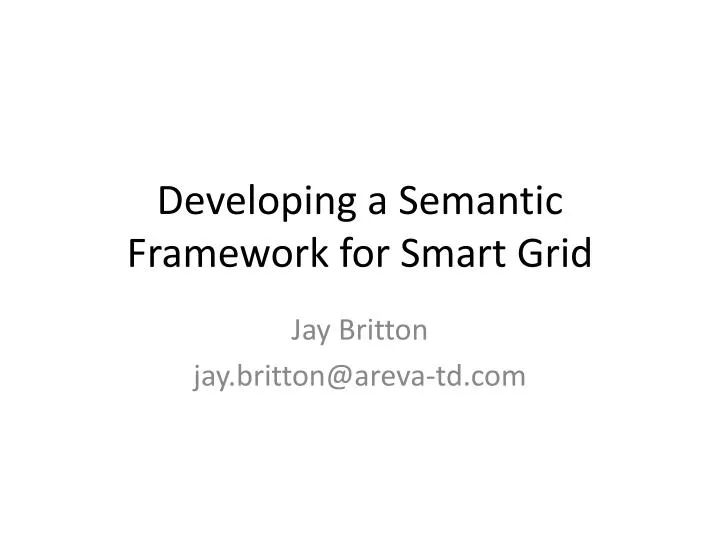 developing a semantic framework for smart grid