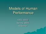 Models of Human Performance - slide 1