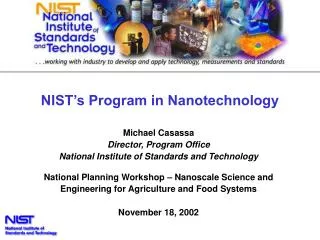 NIST’s Program in Nanotechnology
