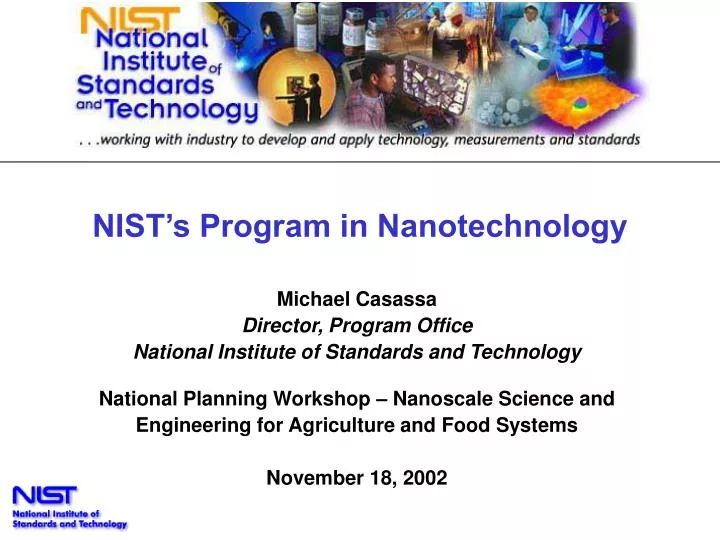 nist s program in nanotechnology