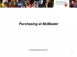 Purchasing at McMaster