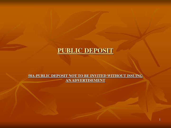 public deposit