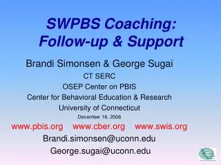 SWPBS Coaching: Follow-up &amp; Support