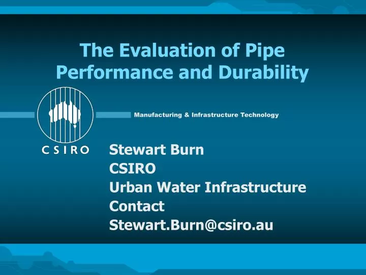 the evaluation of pipe performance and durability
