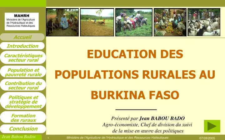 education des populations rurales au burkina faso