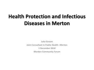 health protection and infectious diseases in merton