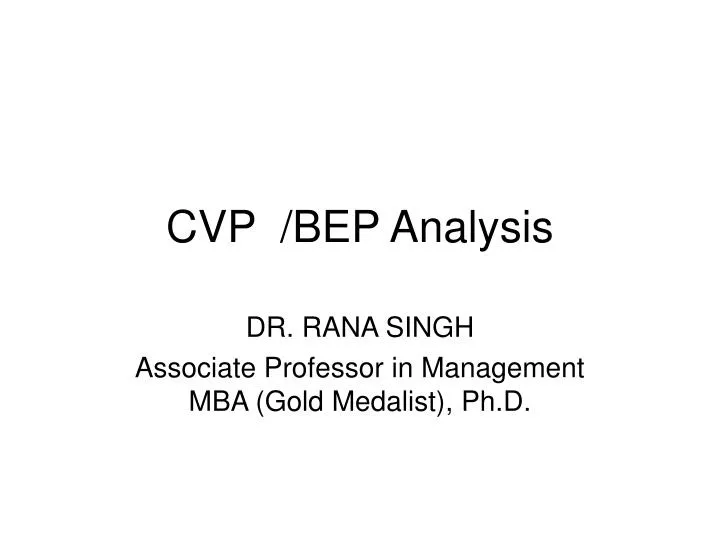 cvp bep analysis