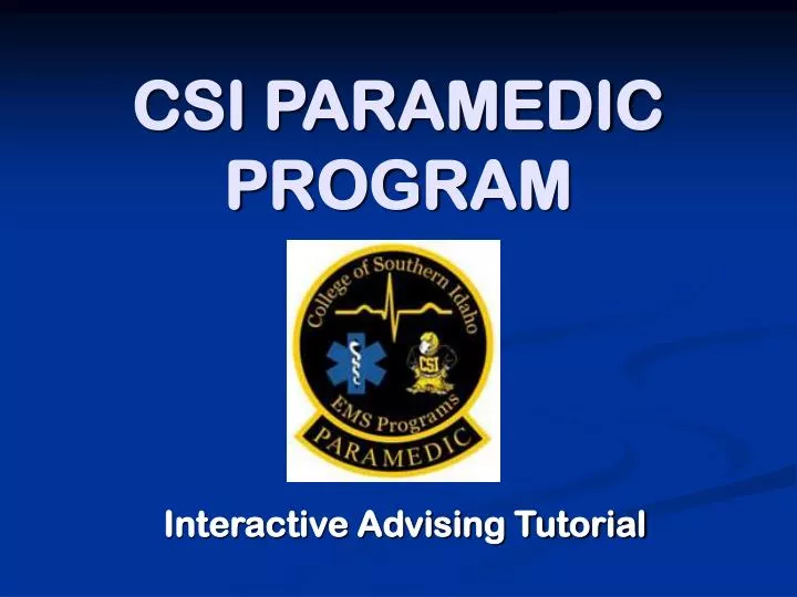 csi paramedic program