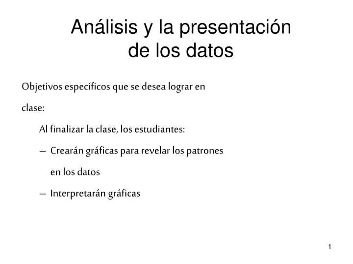 an lisis y la presentaci n de los datos