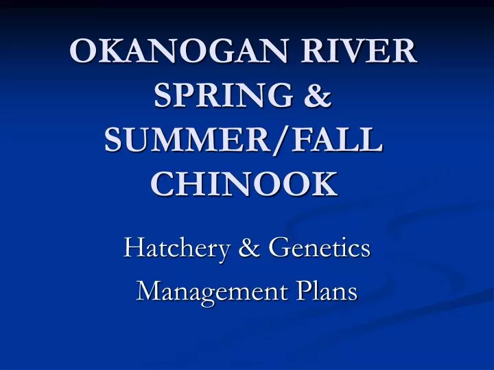 okanogan river spring summer fall chinook
