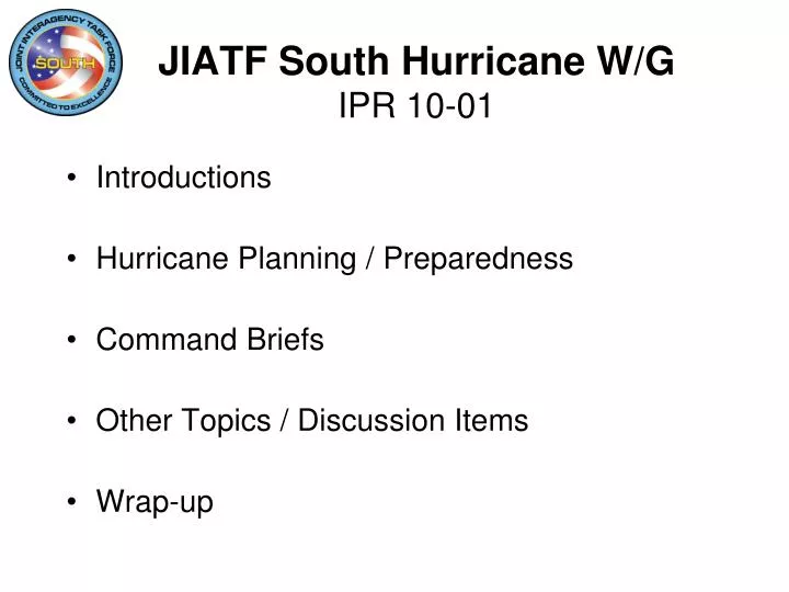 jiatf south hurricane w g ipr 10 01