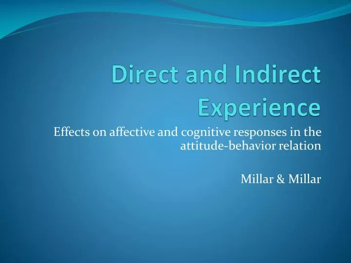 direct and indirect experience