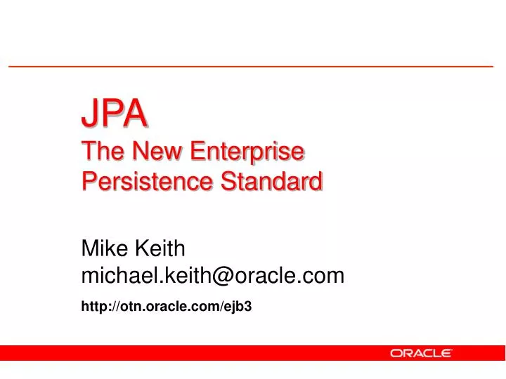 jpa the new enterprise persistence standard