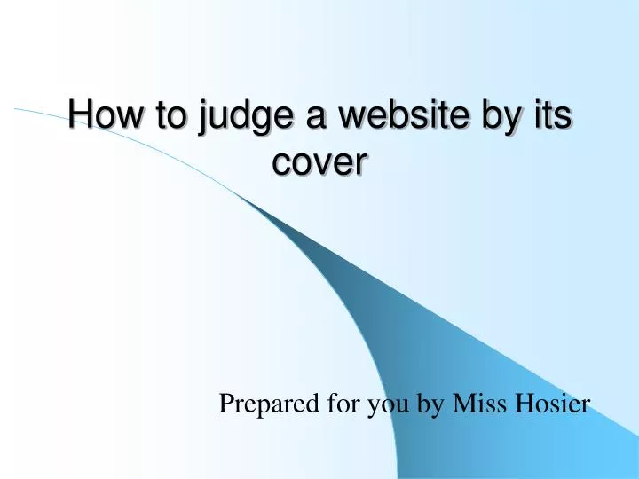 how to judge a website by its cover