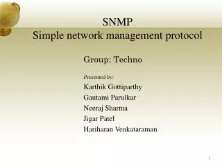 SNMP Simple network management protocol