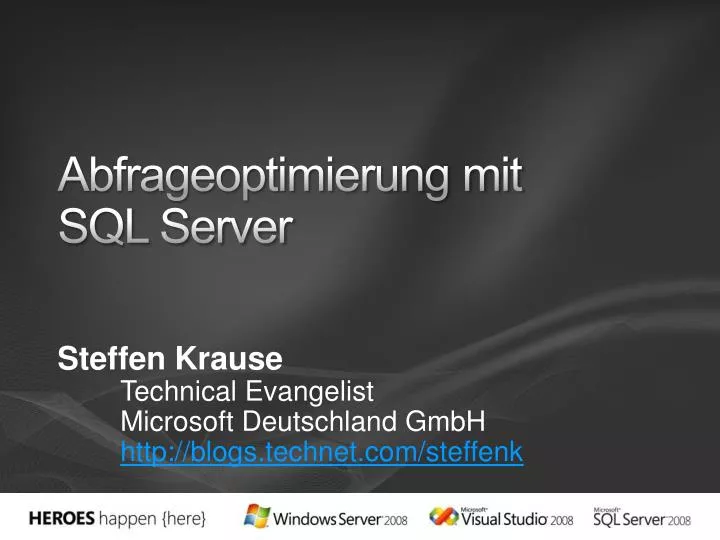 abfrageoptimierung mit sql server