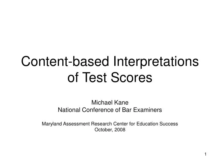 content based interpretations of test scores