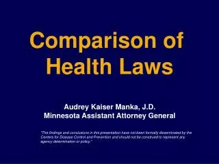 Comparison of Health Laws