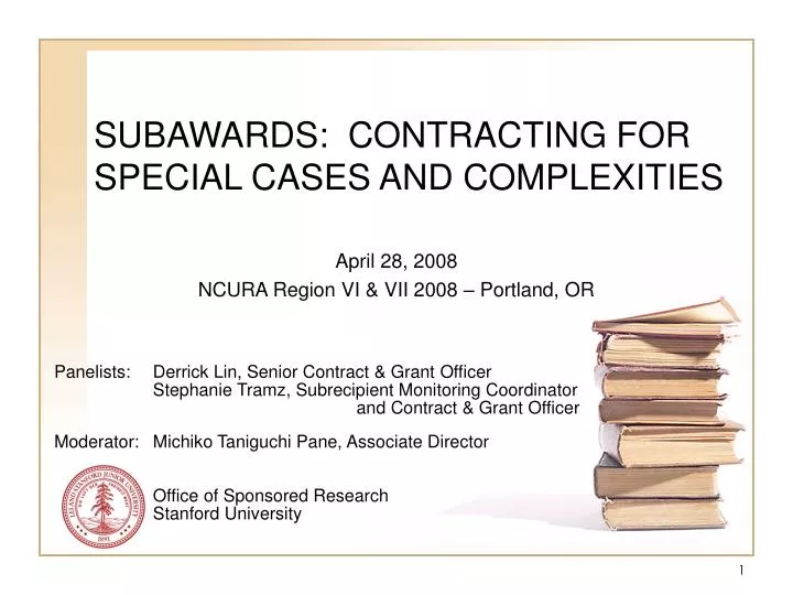 subawards contracting for special cases and complexities