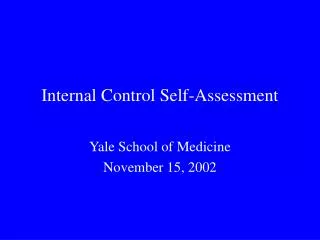 Internal Control Self-Assessment
