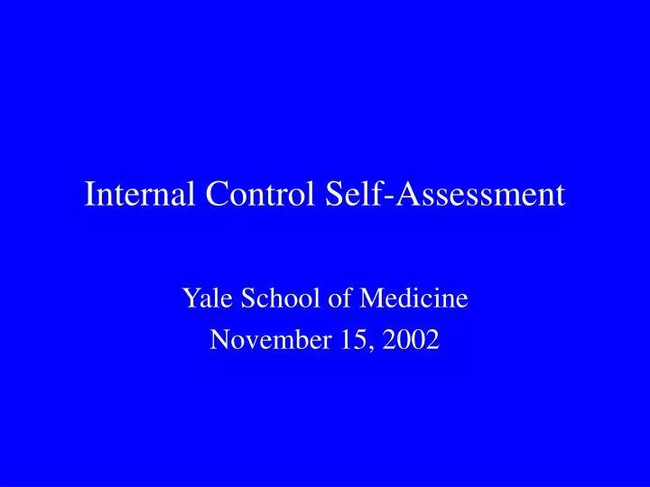 internal control self assessment