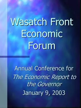 Wasatch Front Economic Forum