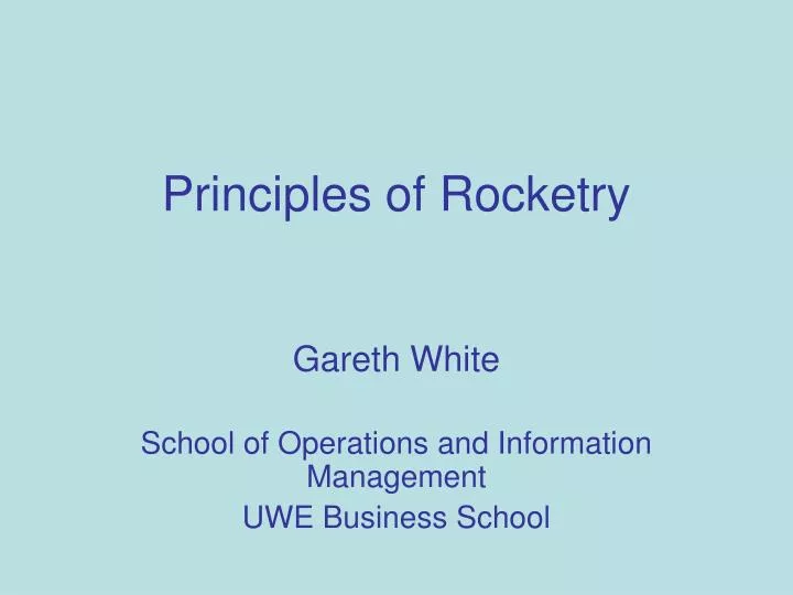 principles of rocketry