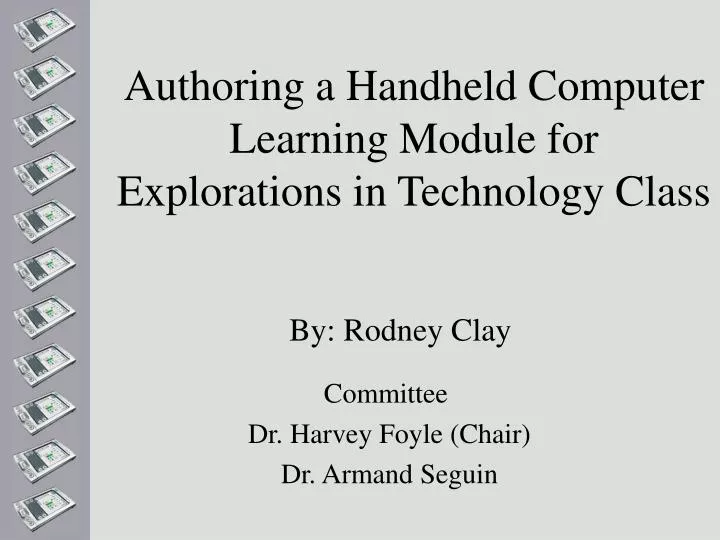 authoring a handheld computer learning module for explorations in technology class