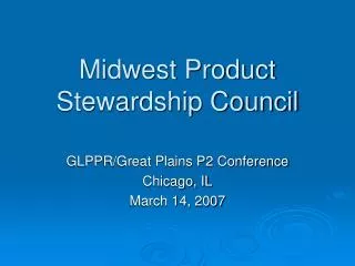 Midwest Product Stewardship Council